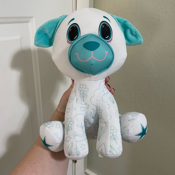 Crayola Hallmark Deluxe 12" Color 'N Plush Dog - Draw, Doodle, Wash and Reuse - Picture 1 of 7